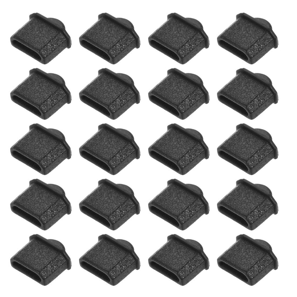 uxcell 20pcs Micro Silicone Protectors Male Port Anti Dust Cap Cover Black