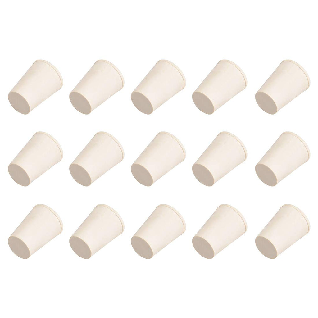 uxcell White Tapered Shaped Solid Rubber Stopper for Lab Tube Stopper Size 00 15Pcs 11x15x20mm