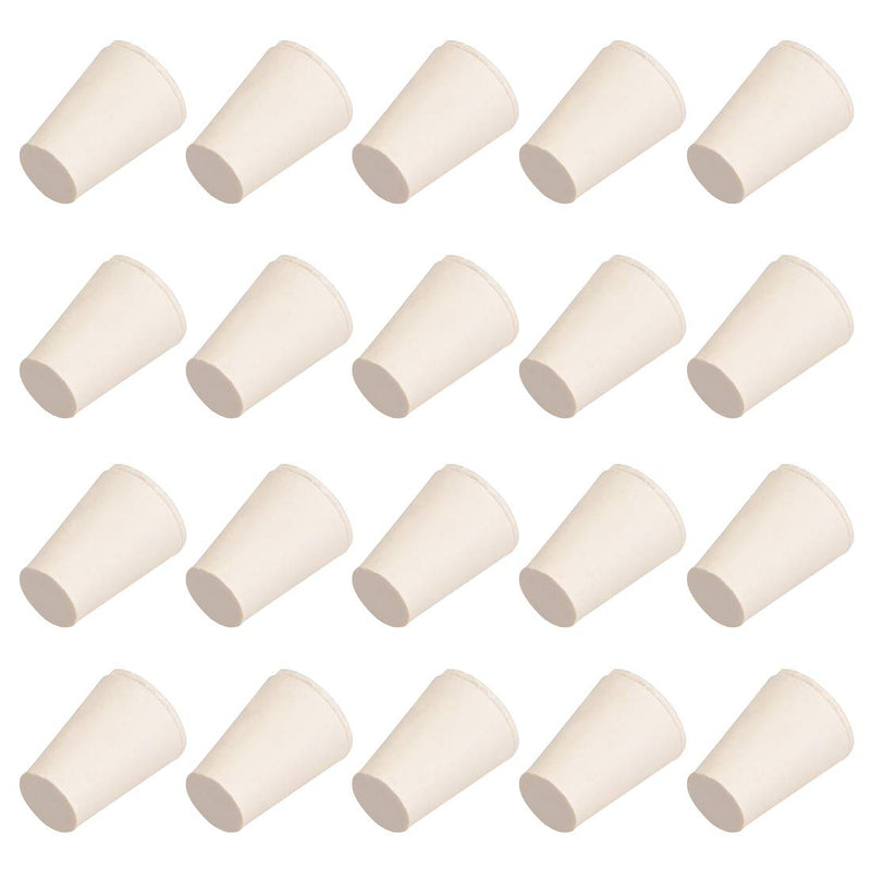 uxcell White Tapered Shaped Solid Rubber Stopper for Lab Tube Stopper Size 000 20Pcs 8x13x18mm