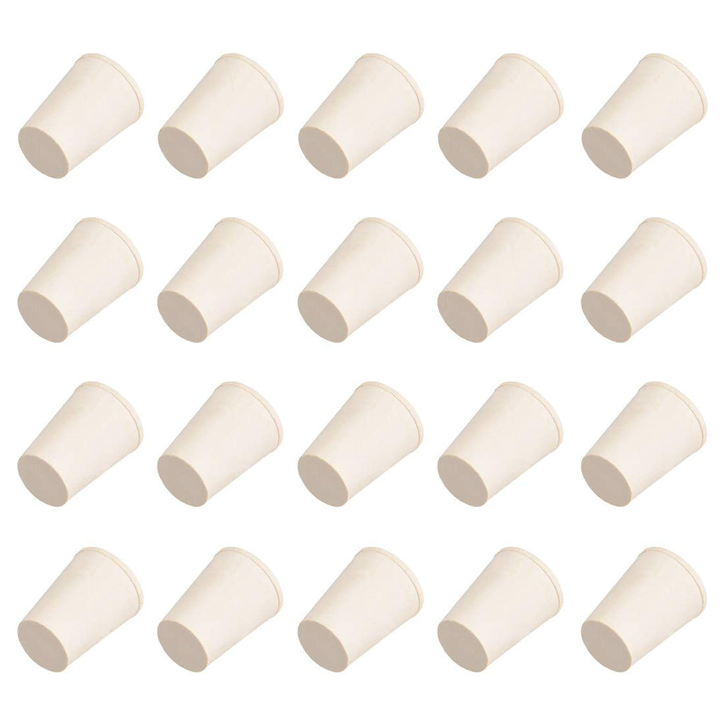 uxcell White Tapered Shaped Solid Rubber Stopper for Lab Tube Stopper Size 00 20Pcs 11x15x20mm