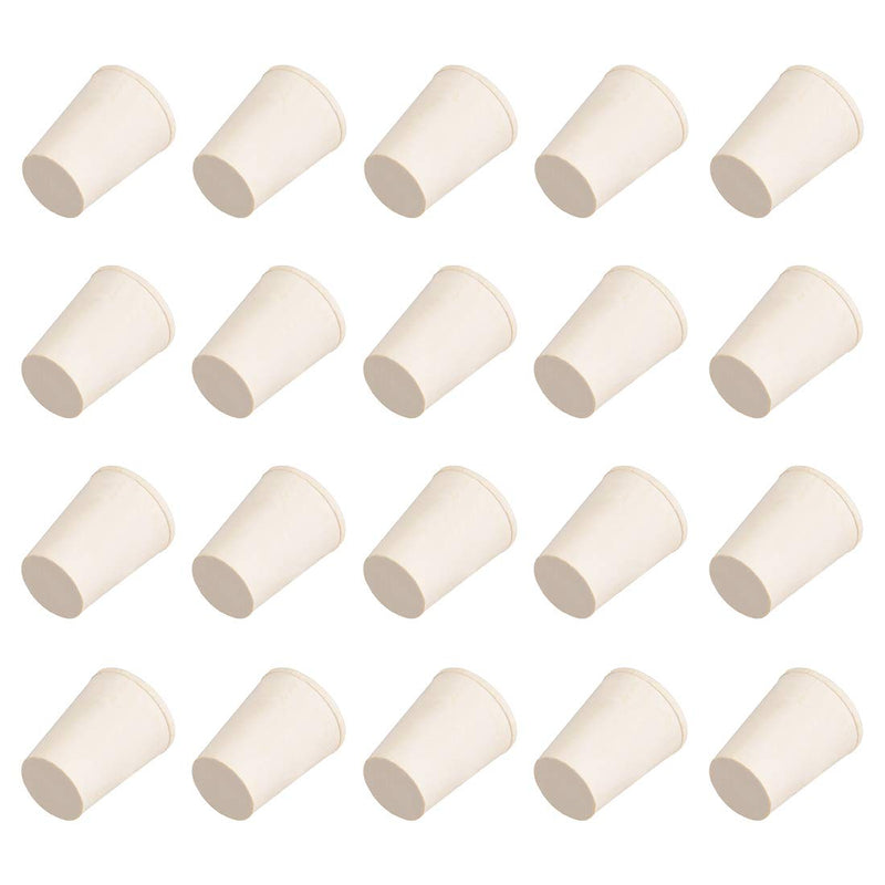 uxcell White Tapered Shaped Solid Rubber Stopper for Lab Tube Stopper Size 00 20Pcs 11x15x20mm