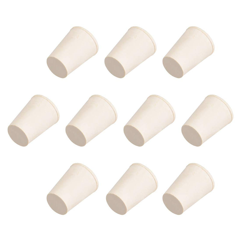 uxcell White Tapered Shaped Solid Rubber Stopper for Lab Tube Stopper Size 0 10Pcs 13x17x24mm