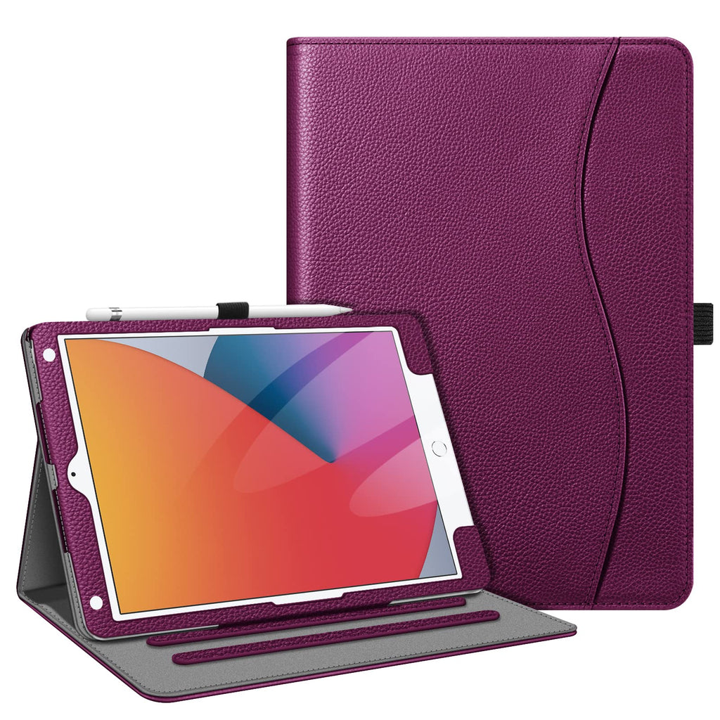 Fintie Case for iPad 9th / 8th / 7th Generation (2021/2020/2019) 10.2 Inch - [Corner Protection] Multi-Angle Viewing Stand Cover with Pocket & Pencil Holder, Auto Wake Sleep, Purple