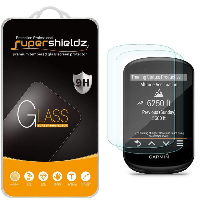 (2 Pack) Supershieldz Designed for Garmin Edge 530 and Edge 830 Tempered Glass Screen Protector, 0.33mm, Anti Scratch, Bubble Free