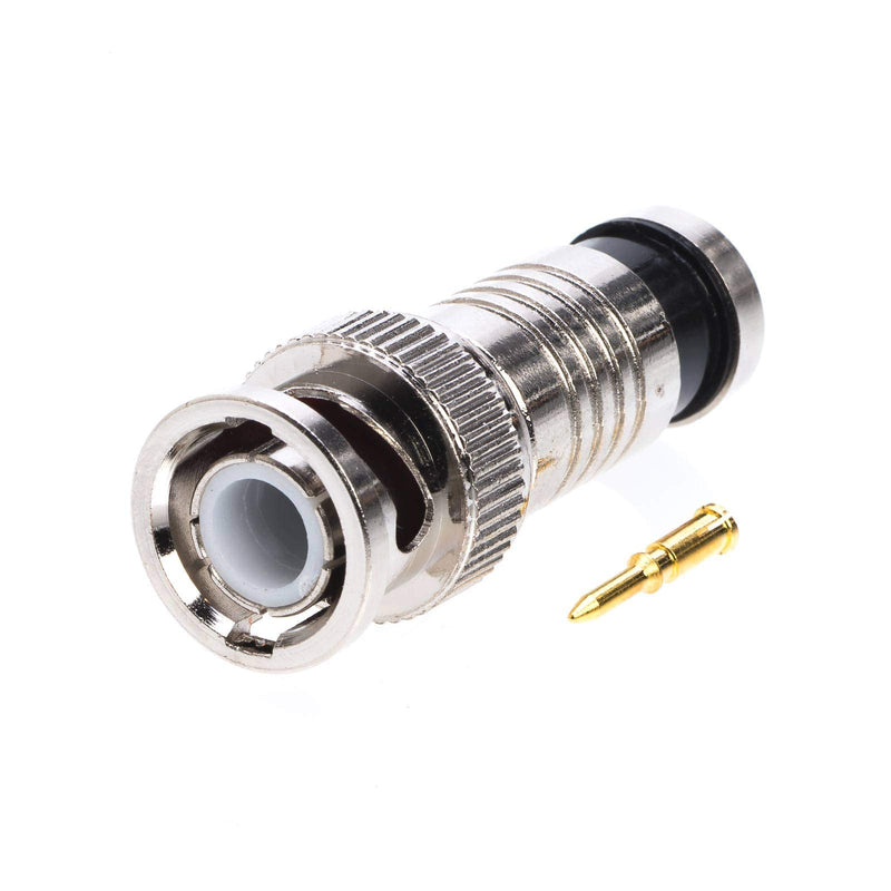 BNC Rg59 Male Compression Coax Connector for CCTV Security Camera DVR (50) 50