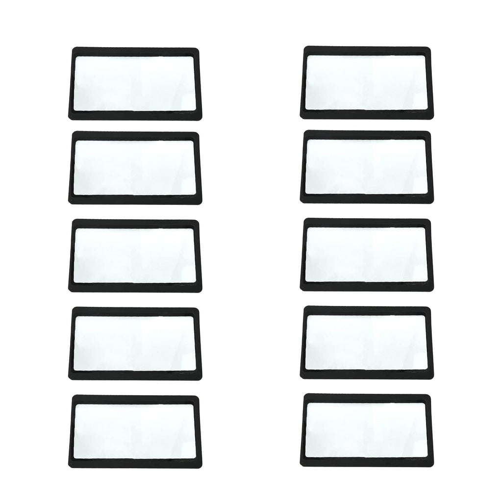 Othmro 10Pcs 3X PVC Page Magnifier 72×41mm/2.83"×1.61" Black Square Magnifying Glass Low Vision Aids Tool for Reading Small Prints 72mmx41mm Black 10 Pcs