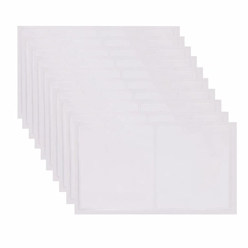 Tupalizy 20PCS Self-Adhesive Index Card Pockets with Top Open for Loading Clear Plastic Business Card Label Holders Sleeves for Labeling Marking Storage Bins Boxes Organizing Pictures(5.1x3.7 inches)