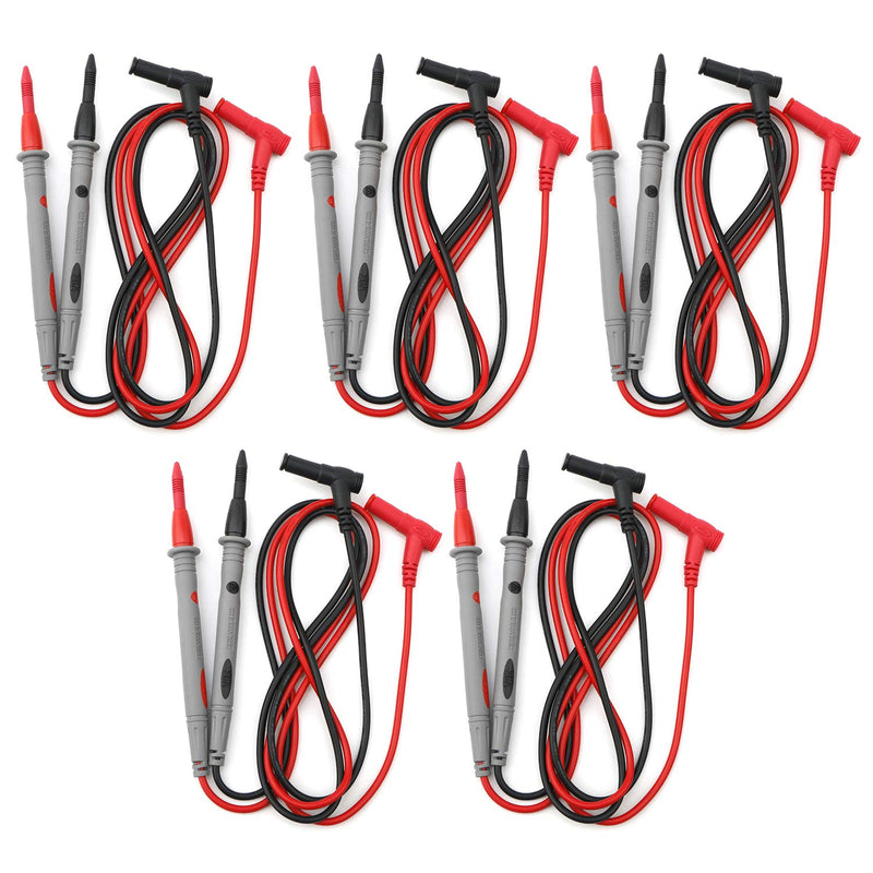 Ellbest 5Pcs Multimeter Test Leads, Precision Sharp Probe Test Lead 1000V 20A Gold-Plated Probe Leads Suitable for Most of Digital Multimeter