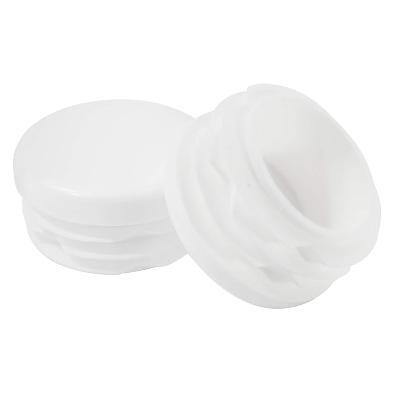 Prescott Plastics 1" Inch Round Plastic Plug Insert (10 Pack), white End Cap for Metal Tubing, Fence, Glide Insert for Pipe Post, Chairs and Furnitures 1.0" OD (1.0")