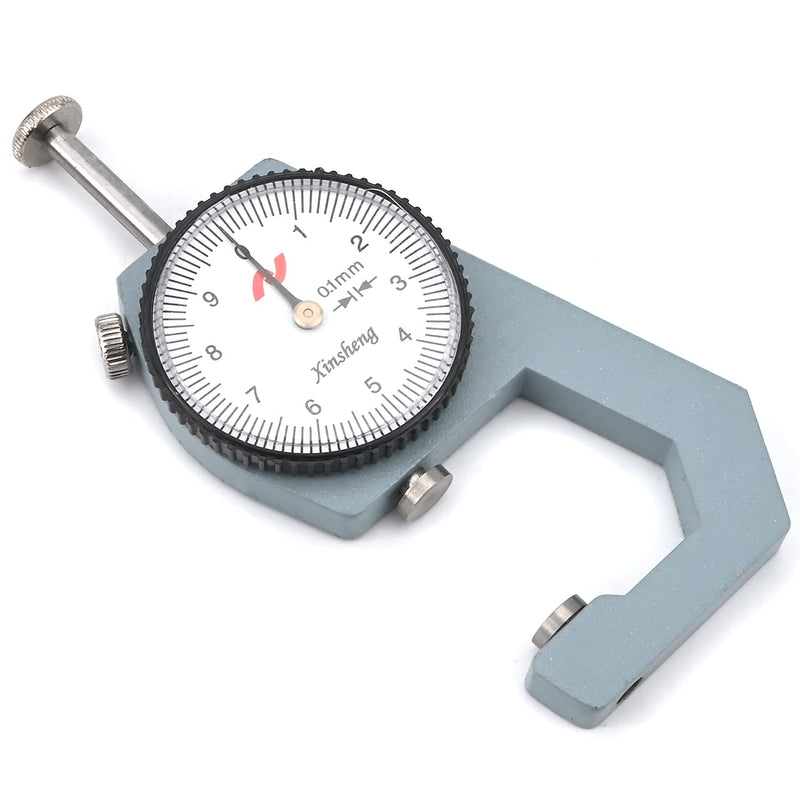 Utoolmart Dial Thickness Gauge, Flat Head Thickness, 0-20mm Tester Dial Measuring Tool for Paper Leather Cloth Paper, Film, Wire 1 Pcs 0-20 flat ends