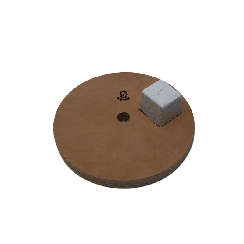 5" (1/2" Width) Leather Honing Wheel - Fits 1/2" Arbor - Buffing Compound Included