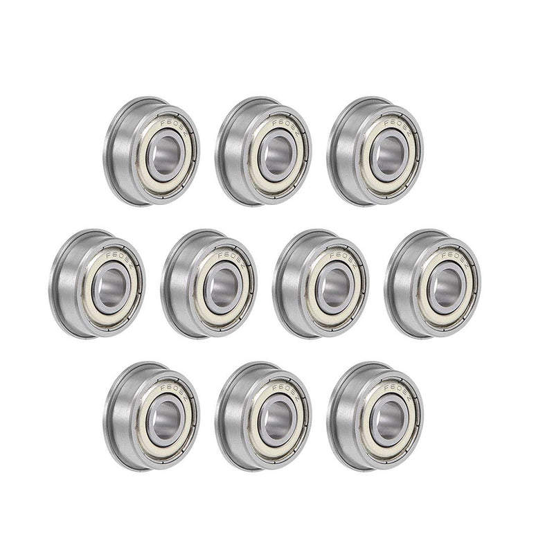 uxcell F606ZZ Flanged Ball Bearing 6mmx17mmx6mm Double Shielded Chrome Steel Deep Groove Bearings 10pcs 6x17x6mm