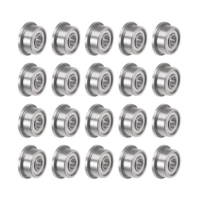 uxcell F693ZZ Flanged Ball Bearing 3mmx8mmx4mm Double Shielded Chrome Steel Deep Groove Bearings 20pcs