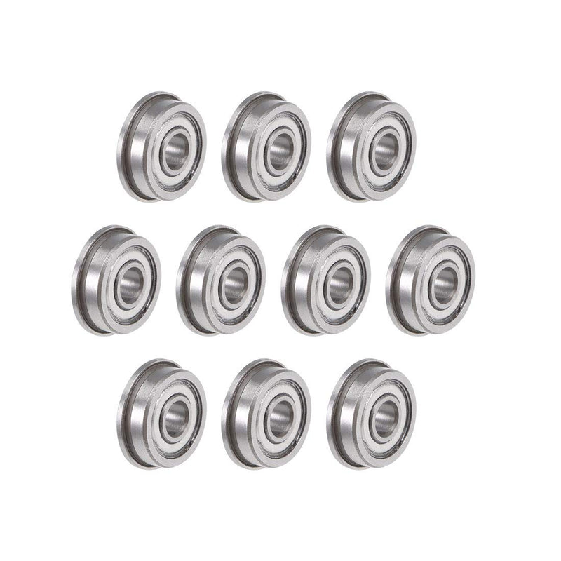 uxcell F604ZZ Flanged Ball Bearing 4x12x4mm Shielded Chrome Steel Bearings 10pcs