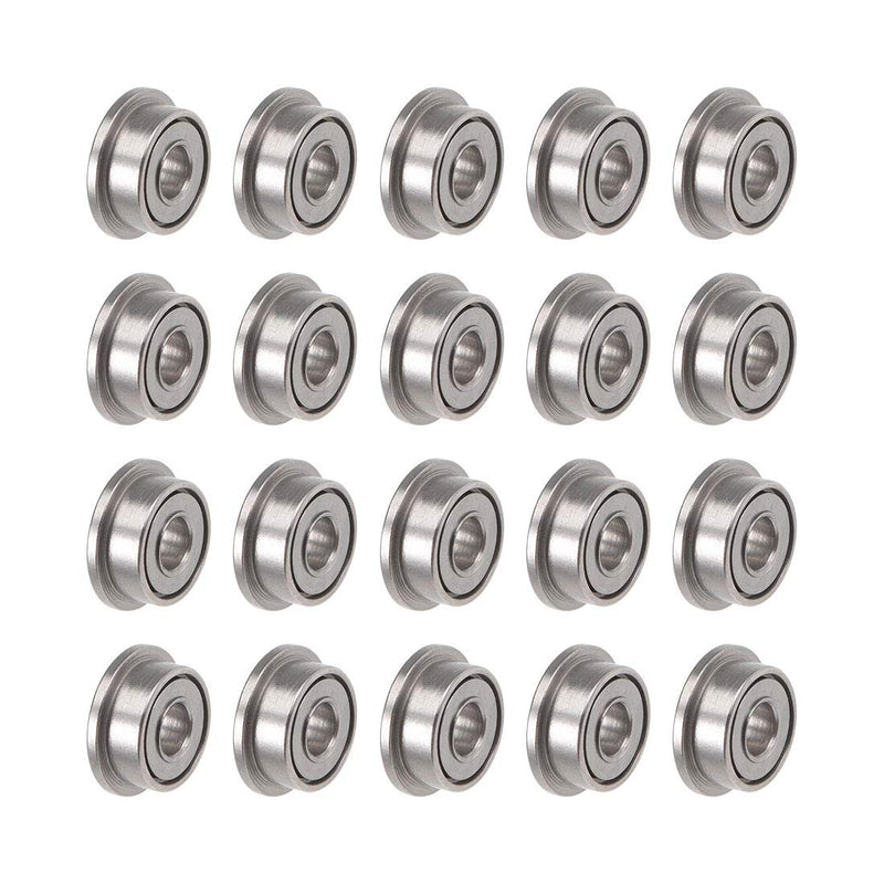 uxcell F682ZZ Flanged Ball Bearing 2mmx5mmx2.3mm Double Shielded Chrome Steel Deep Groove Bearings 20pcs