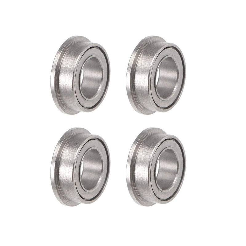 uxcell MF74ZZ Flanged Ball Bearing 4x7x2.5mm Shielded Chrome Steel Bearings 4pcs