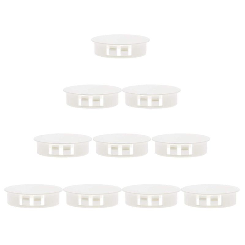 ONLYKXY 10 Pcs 38MM Diameter Nylon Plastic Round Snap in Type Locking Furniture Hole Plugs Button Protective Cover Cap Head Color White (White 38mm/1.49inch) White 38mm/1.49inch