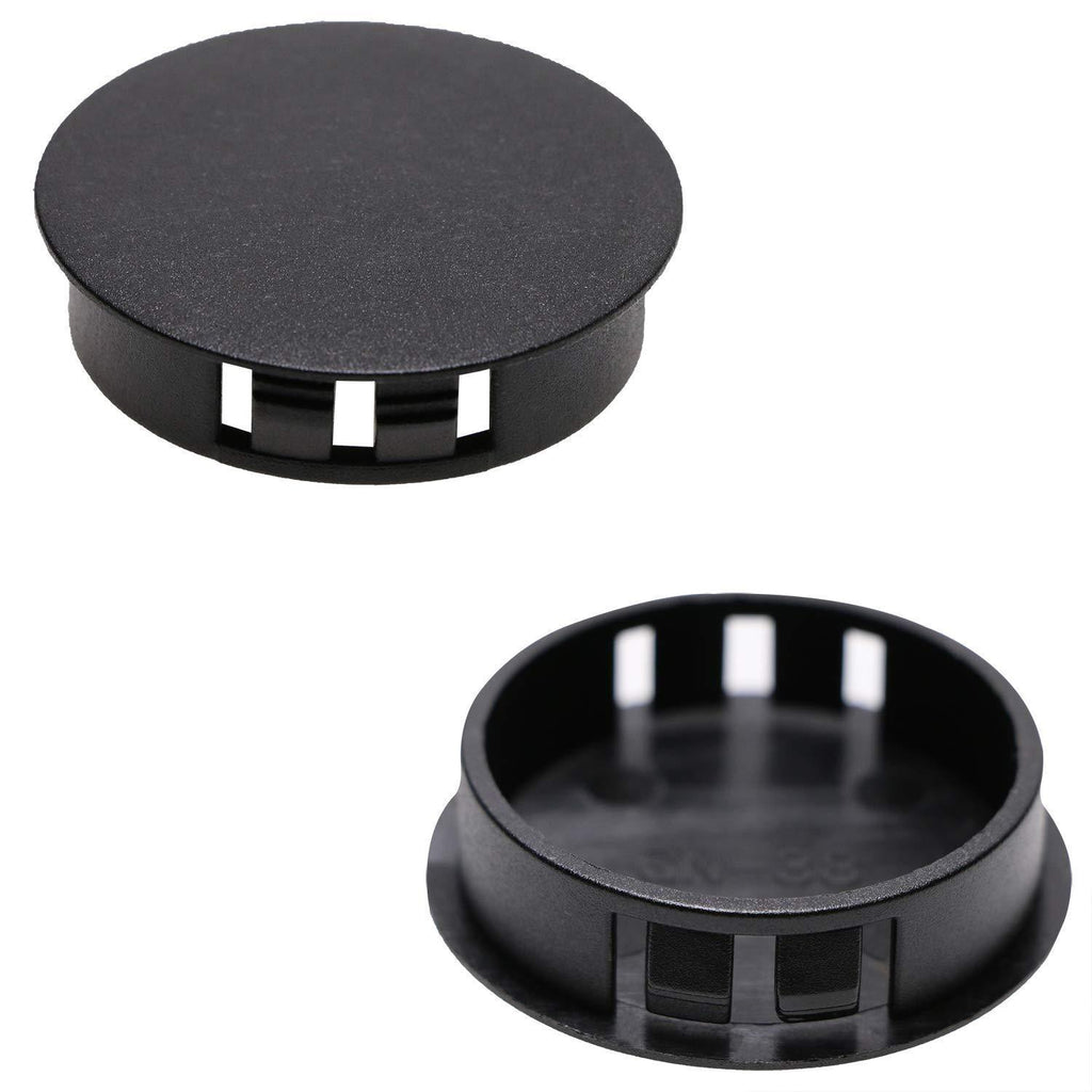 ONLYKXY 10 Pcs 38MM Diameter Nylon Plastic Round Snap in Type Locking Furniture Hole Plugs Button Protective Cover Cap Head Color Black (Black 38mm/1.49inch, Black) Black 38mm/1.49inch