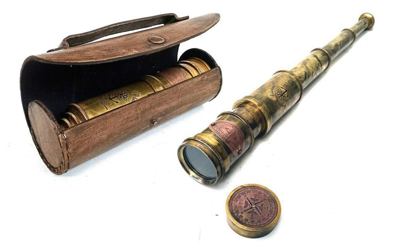 Scout Regiment Brass Telescope 19" London 1940 Broadhurt Clarkson Antique Replica Spyglass Scope High Resolution DF Lens Brilliant Magnification