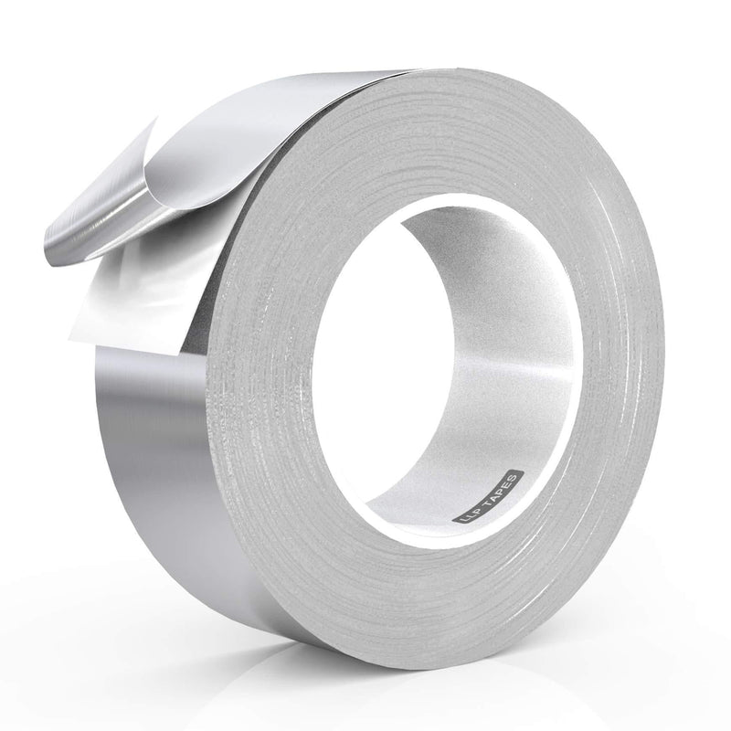 LLPT Aluminum Foil Tape 2 Inches x 55 Yards 3.94 Mil High Temp Heavy Duty Adhesive HVAC Sealing Hot Cold Air Duct Tape for Pipe Metal Repair (A2155) 2" x 165 Ft