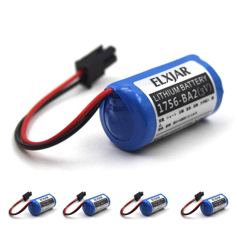 (5-Pack) 3V 1200mAh Replacement Battery for Allen Bradley/AB 1756-L1 1756-BA2 BR2/3A-AB, PLC Control