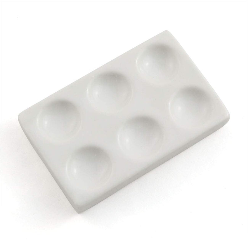 PZRT 6 Depressions Porcelain Spot Plate 6 Wells Porcelain Spotting Reaction Plate for Laboratory Experiment Chemical Testing