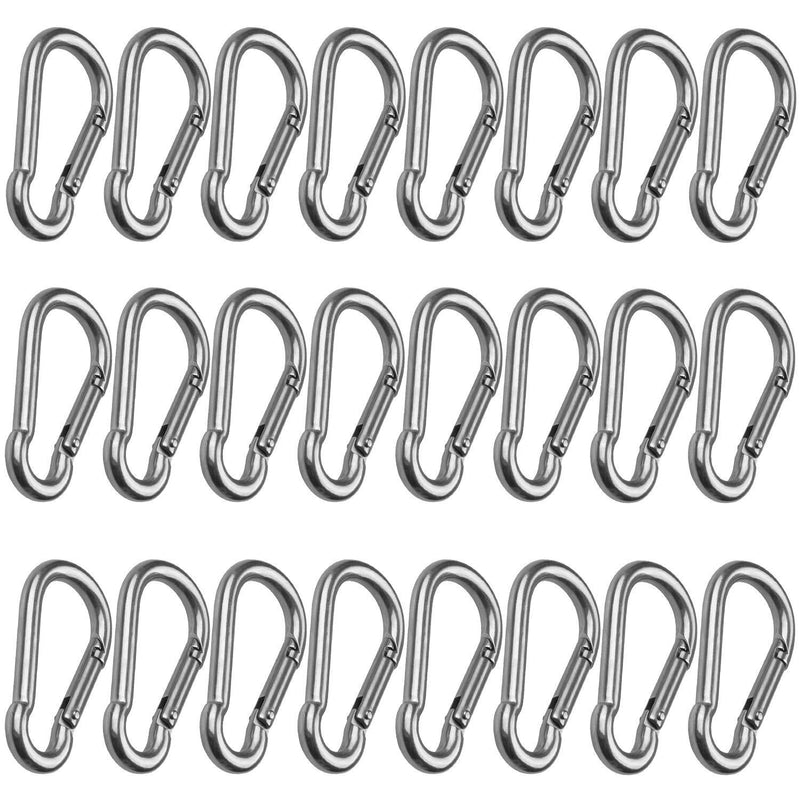 CBTONE 25 Pack 2 Inch Spring Snap Hook Stainless Steel 304 Clip Keychain Heavy Duty Quick Link Hook for Camping Fishing Hiking Traveling