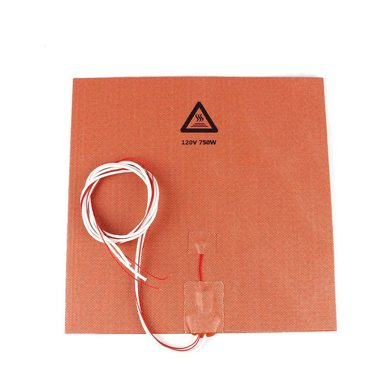 BCZAMD 300 X 300mm (Approx. 12" X 12") 120V 750W Silicone Rubber Heater Mat No Hole/Pad with NTC 100K Thermistor Adhesive for 3D Printer Parts