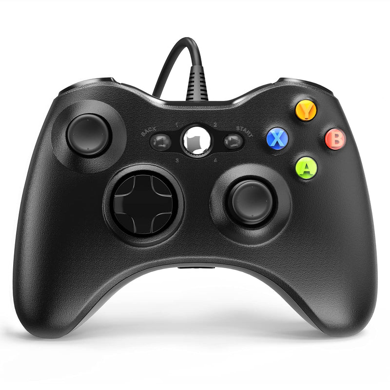 Wired Controller for Xbox 360, YAEYE Game Controller for Xbox 360 with Dual-Vibration Turbo for Microsoft Xbox 360/360 Slim and PC Windows 7,8,10 Black