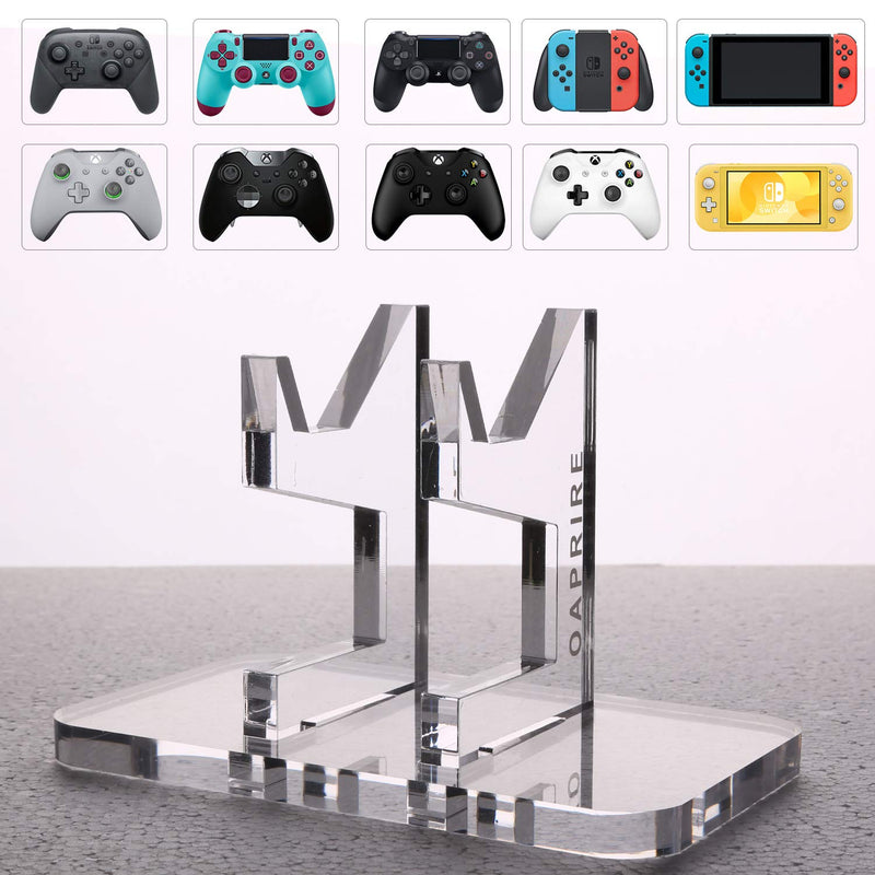 OAPRIRE Universal Controller Stand Holder - Fits Modern and Retro Game Controllers - Perfect Display and Organization - Limited Edition Handcrafted Controller Accessories with Crystal Texture Clear