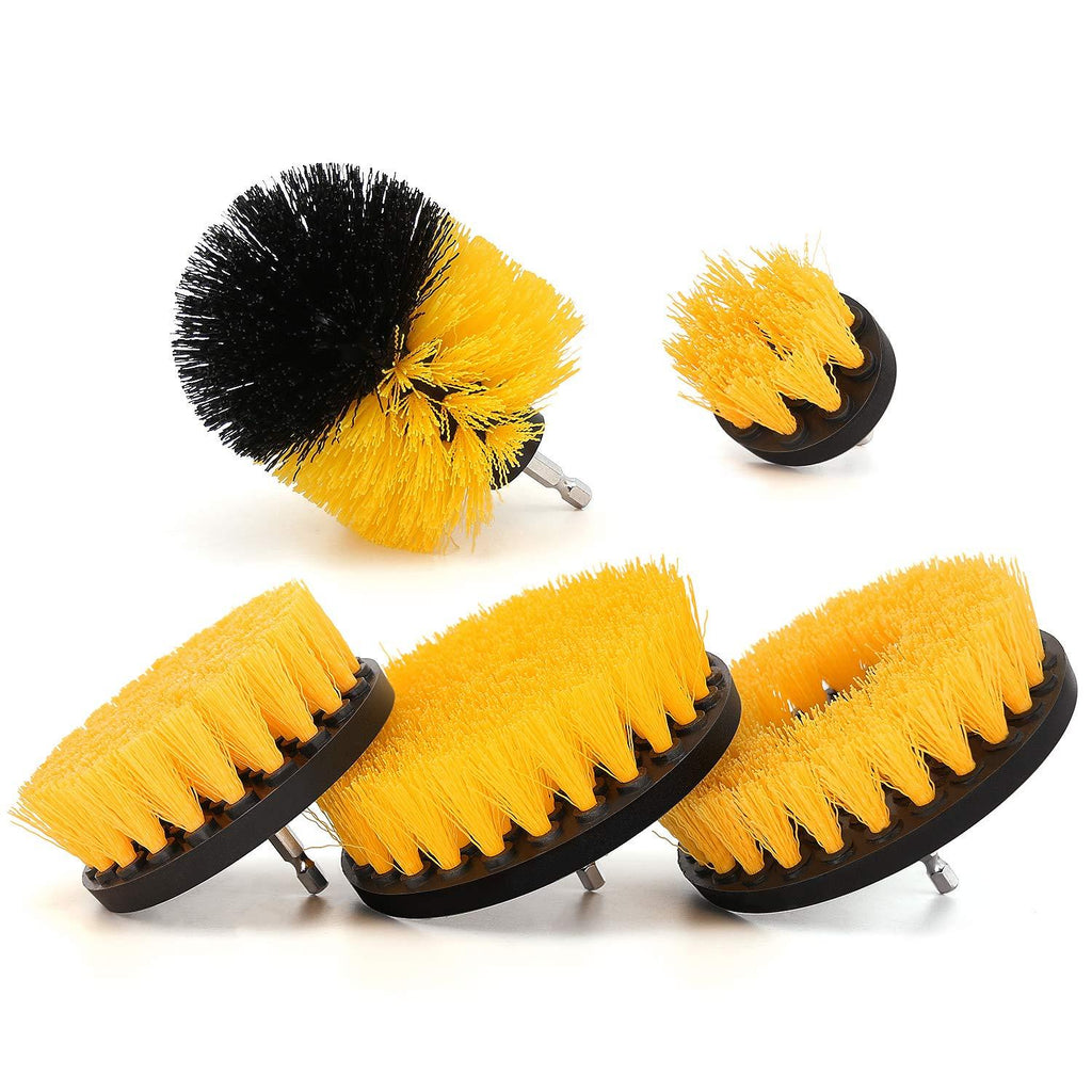 5 Pieces Drill Brush Attachments, Scrubber Brush for Drill, Power Cleaning Kit for Carpet, Car Detailing, Bathroom Surface, Upholstery, Grout, Tiles, Sinks, Shower, Boat, Corner
