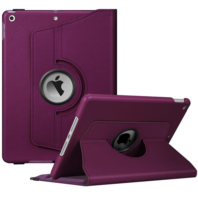 Fintie Rotating Case for New iPad 8th Gen (2020) / 7th Generation (2019) 10.2 Inch - [Built-in Pencil Holder] 360 Degree Rotating Smart Protective Stand Cover with Auto Sleep/Wake, Purple