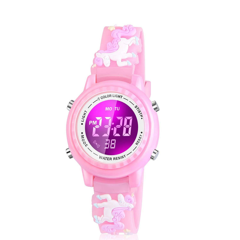 Viposoon Gift for Kids Age 3 4 5 6 7 8 9, Watches for 4-10 Year Old Kids Outdoor Toys for Boys Girls - Best Gifts Unicorn Pink