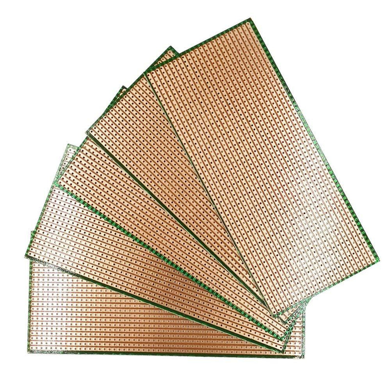 YUNGUI 6.5 X 14.5cm Veroboard Stripboard,5 Pieces DIY Weld Prototype Copper Strip Board Circuit Board for Soldering and Electronic Project Compatible with Arduino Kits
