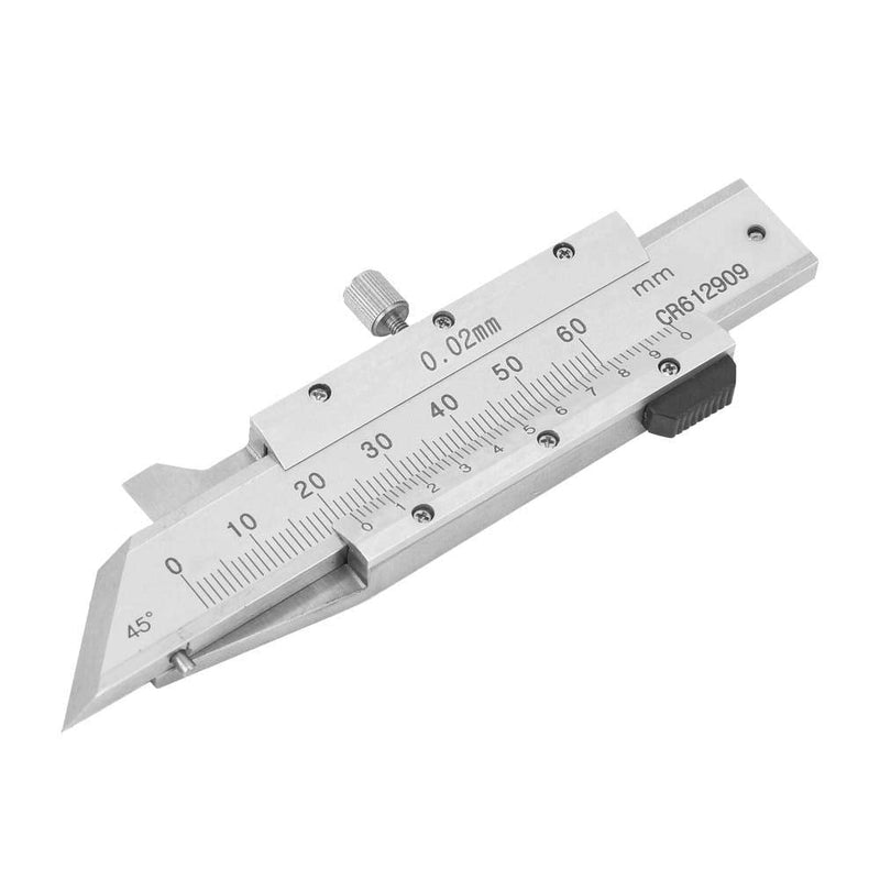 Chamfer Gage Ruler, 0-50mm Chamfered Vernier Caliper, Stainless Steel Chamfering Ruler for Mechanical Manufacturing, Glass Processing and Other Fields