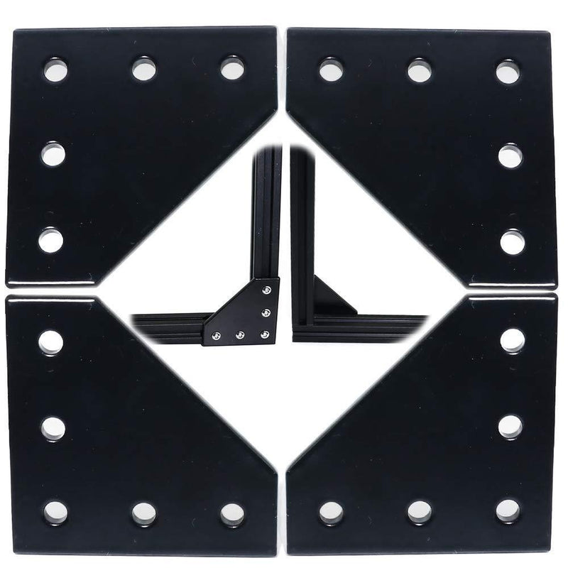 Boeray 4pcs 2020 Corner Bracket Plate Anodised L Shape 5 Hole 90 Degree Outside Joining Plate for 20 x 20mm Series Aluminum Extrusion Profile Black 4 2020 L Shape-4Pcs