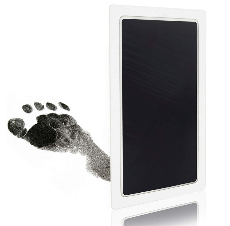 Large Clean Touch Ink Pad for Baby Handprints and Footprints â€“ Inkless Infant Hand & Foot Stamp â€“ Safe for Babies, Doesnâ€™t Touch Skin â€“ Perfect Family Memory or Gift, Black Print Kit by Tiny Gifts Large