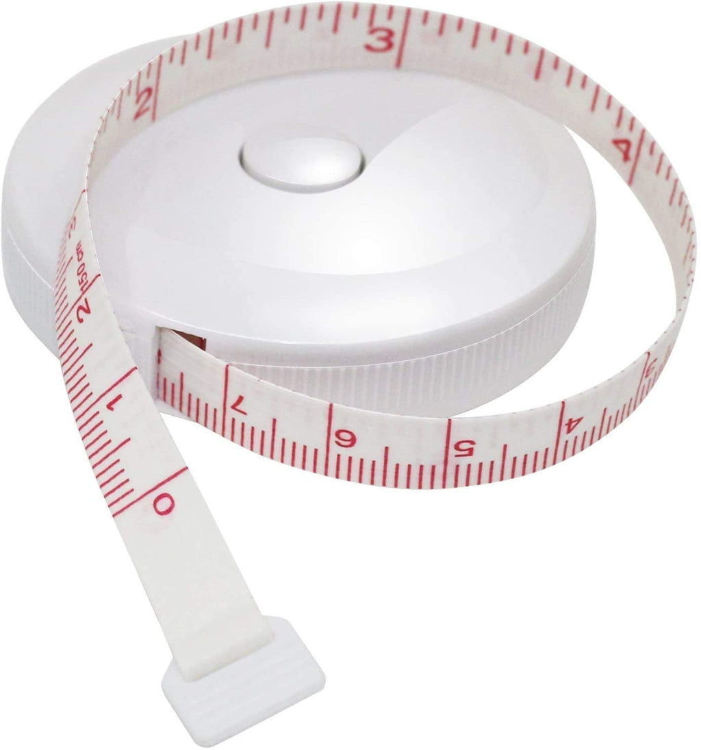 Dukal Fiberglass Tape Measure with White Plastic Case 1/4" x 120". Compact Retractable Flexible Tape Measuring. Body Cloth Measuring Tape. Wear-Resistant Cloth Tape Measure for Clothes.