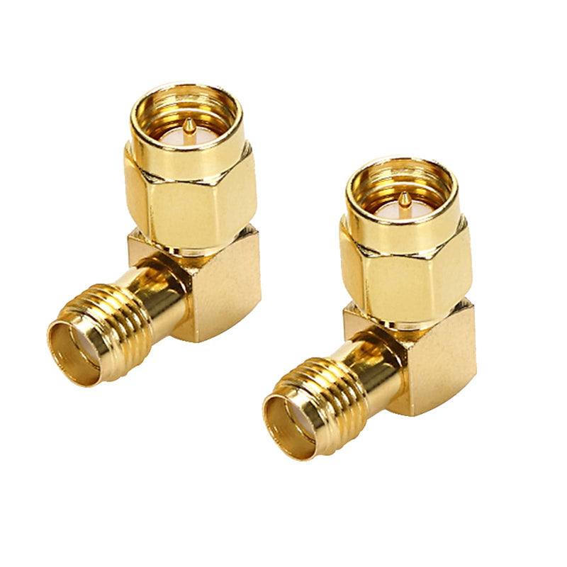 TLS.eagle SMA Right Angle 90 Degree Male to Female Cable Connector Coax Adapter Pack of 2