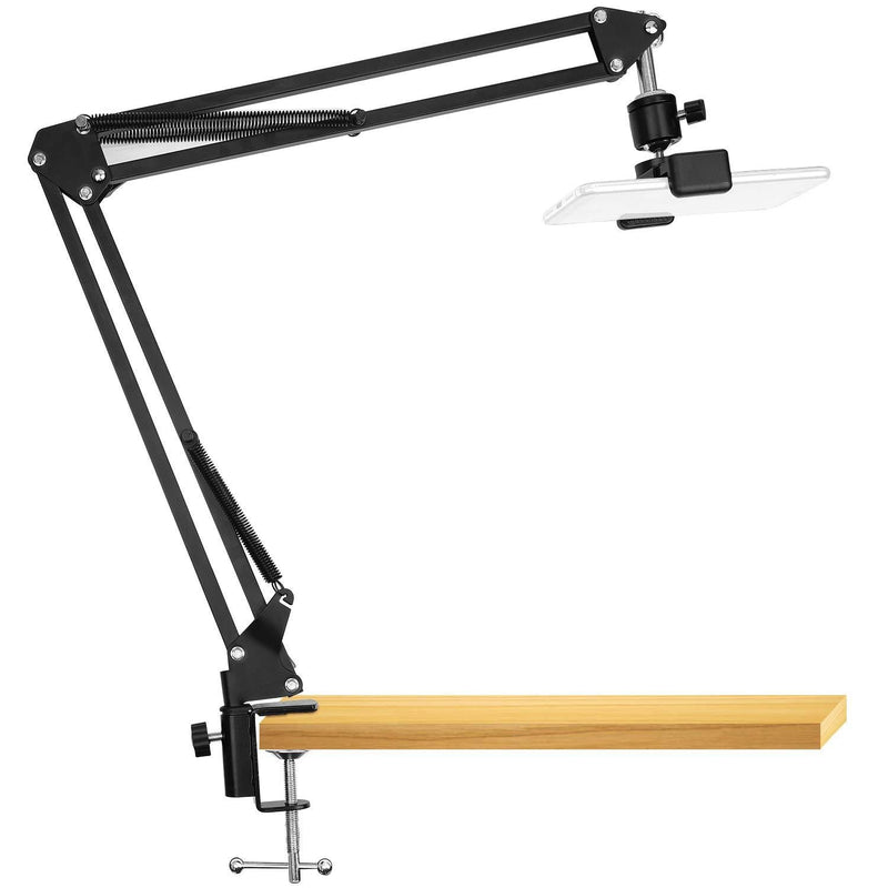 Overhead Video Stand Phone Holder Articulating Arm Phone Mount Table Top ChromLives Scissor Boom Arm Articulating Phone Stand Tablet Phone Holder for Streaming Phone Baking Crafting Phone Video Stand