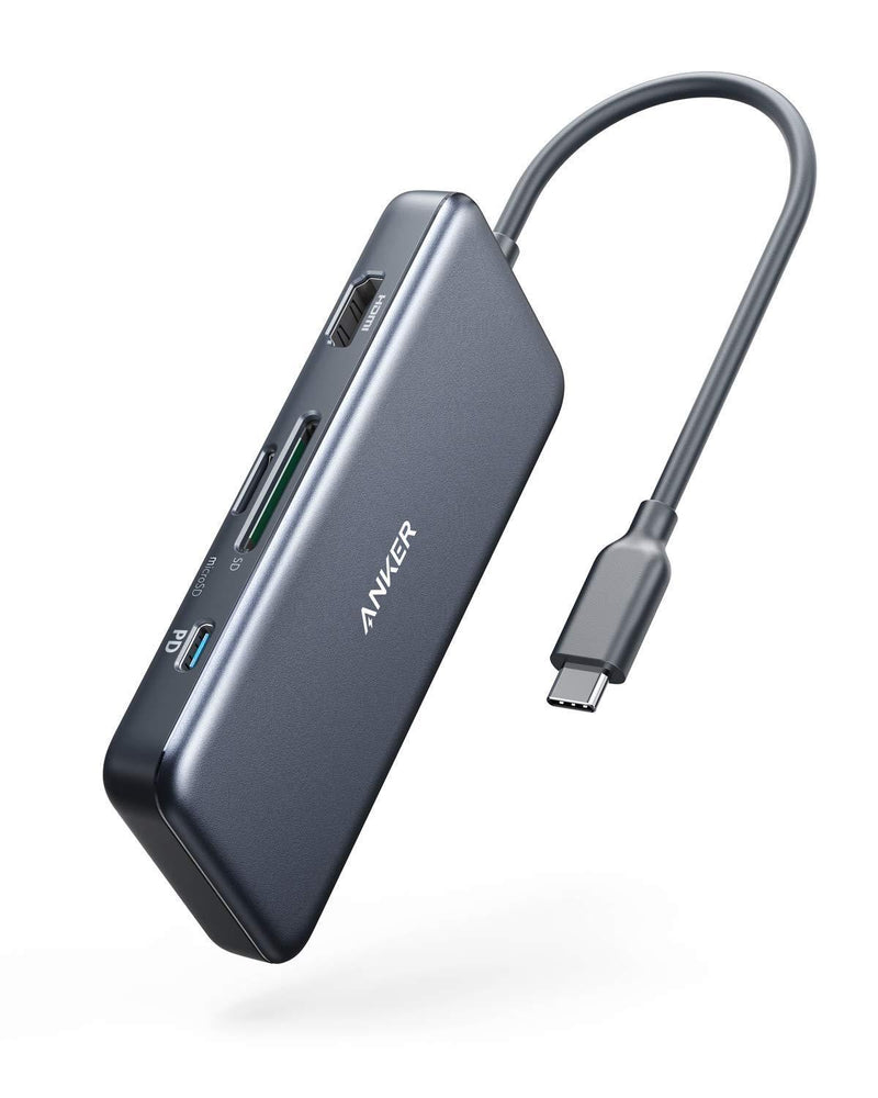 Anker USB C Hub, PowerExpand+ 7-in-1 USB C Hub Adapter, with 4K HDMI, 100W Power Delivery, USB-C and 2 USB-A 5Gbps Data Ports, microSD and SD Card Reader, for MacBook Air, MacBook Pro, XPS, and More