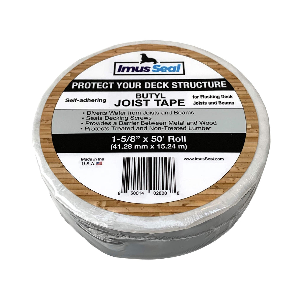 Imus Seal Butyl Joist Tape for Flashing Deck Joists and Beams (1-5/8” x 50’) 1-5/8” x 50’