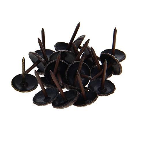 MroMax Upholstery Nails Tacks 0.43" Head Dia Iron Vintage Style Metal Round Thumb Push Pins 0.63" Height for Furniture Decoration Chair Hardware Cork Board Sofa Headboards Red Copper Tone 20Pcs 11*16mm