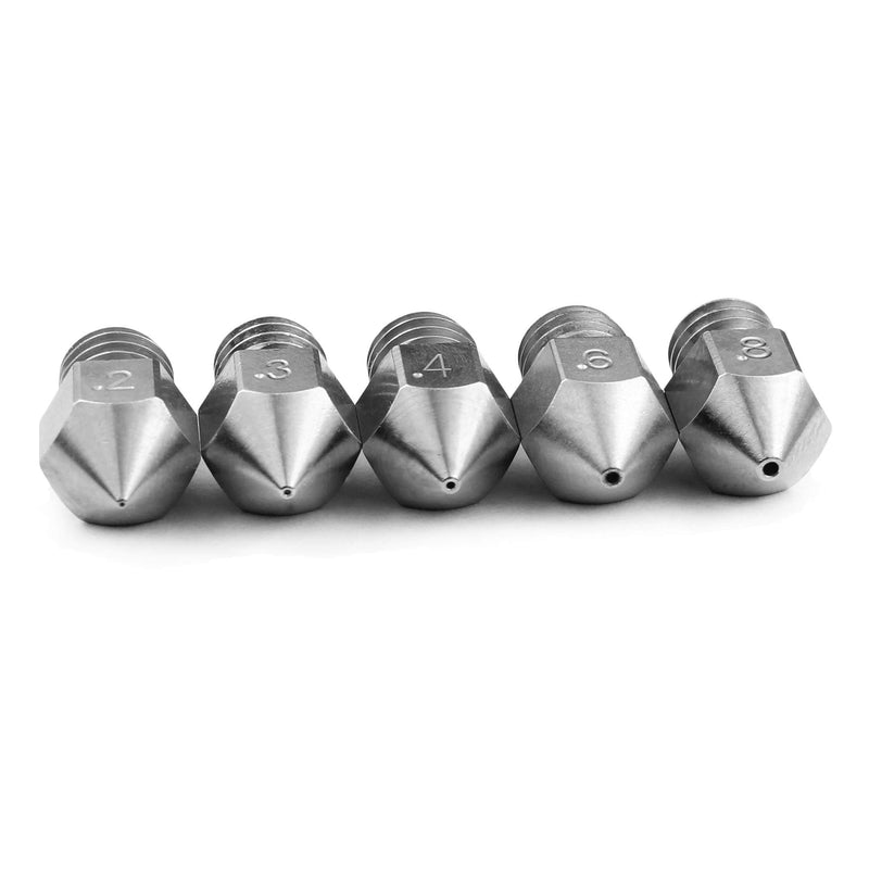 Micro Swiss MK8 Value Pack Brass Plated Wear Resistant Nozzle Compatible with MakerBot, CraftBot, Creality CR10, Ender, Tevo Tornado