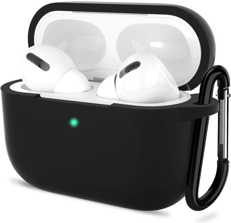 ATUAT Compatible with AirPods Pro Case, Protective Silicone Cover Compatible with AirPods Pro (2019) A-Black