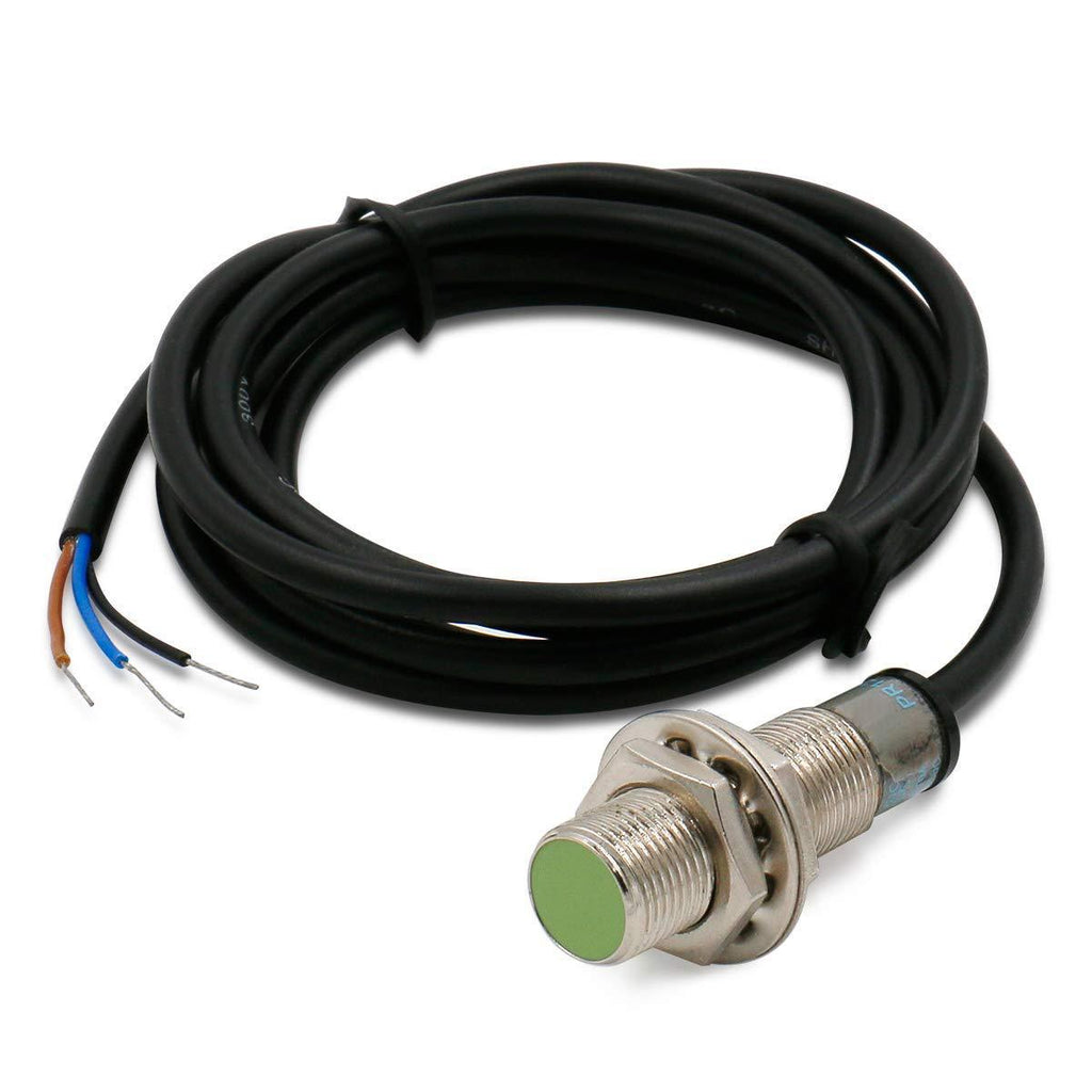 Heschen M12 Inductive Proximity Sensor Switch PR12-2DN Cylindrical Type Detector 2mm DC12-24V 3-Wire NPN NO(Normally Open) CE