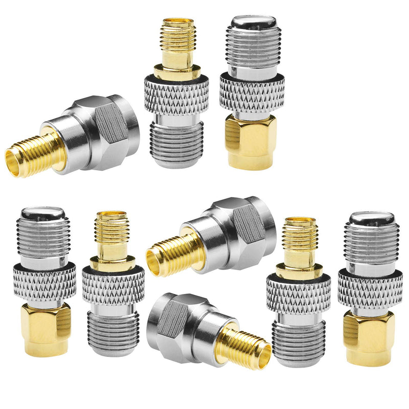 F-Type to SMA Male Female 3 Sets 9 Pcs RF Coaxial Coax Adapter Connector SMA to F-Type SMA Male to F Female F Female to SMA Female