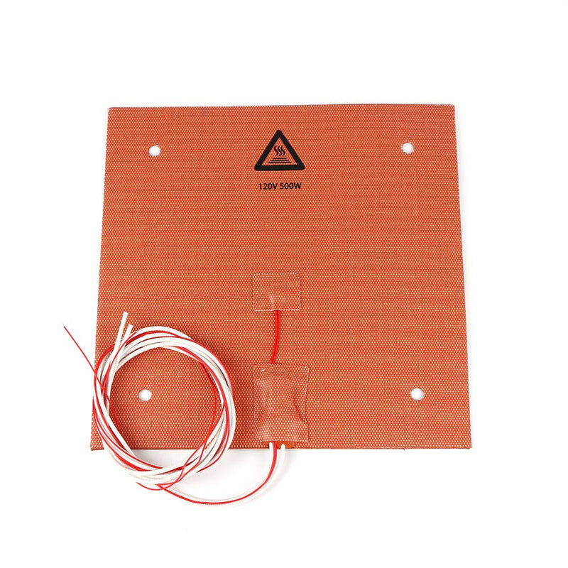 BCZAMD 235 X 235mm 120V 500W Silicone Rubber Heater Mat/Pad with NTC 100K Thermistor Strong Adhesive for 3D Printer Parts
