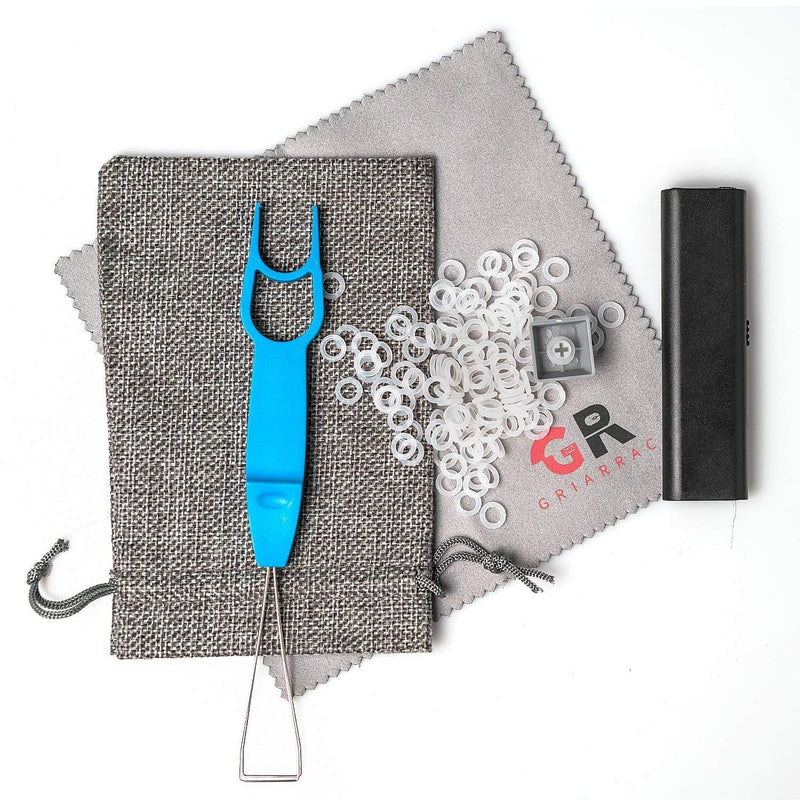 Griarrac Mechanical Keyboard O Ring Switch Dampener with Keycap Puller Remover Brush Accessory Bag, for Cherry MX Kailh Box Gateron 40A-L (150pcs)