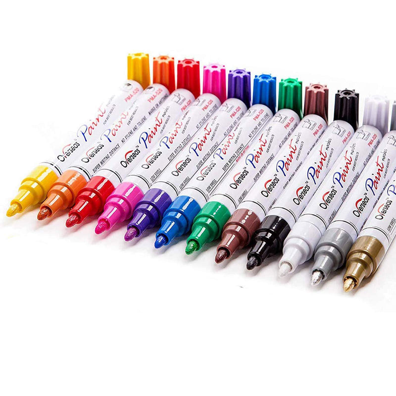 Paint Pens Paint Markers on Almost Anything Never Fade Quick Dry and Permanent, Oil-Based Waterproof Paint Marker Pen Set for Rocks Painting, Wood, Fabric, Plastic, Canvas, Glass, Mugs, DIY Craft